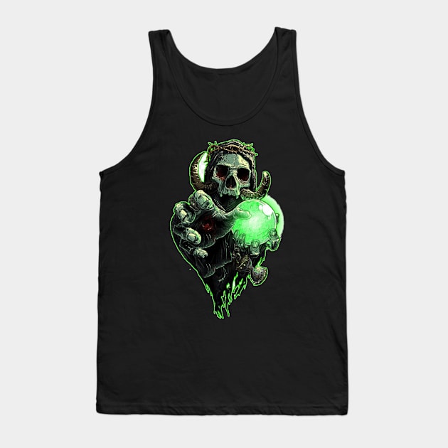 Green Graffiti Skull Tank Top by Seopdesigns